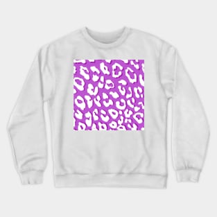 White Leopard Print Lavender Crewneck Sweatshirt